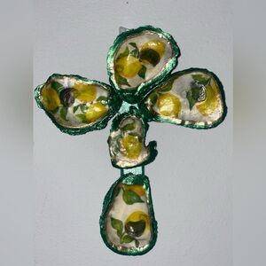 Oyster shell cross up-cycled